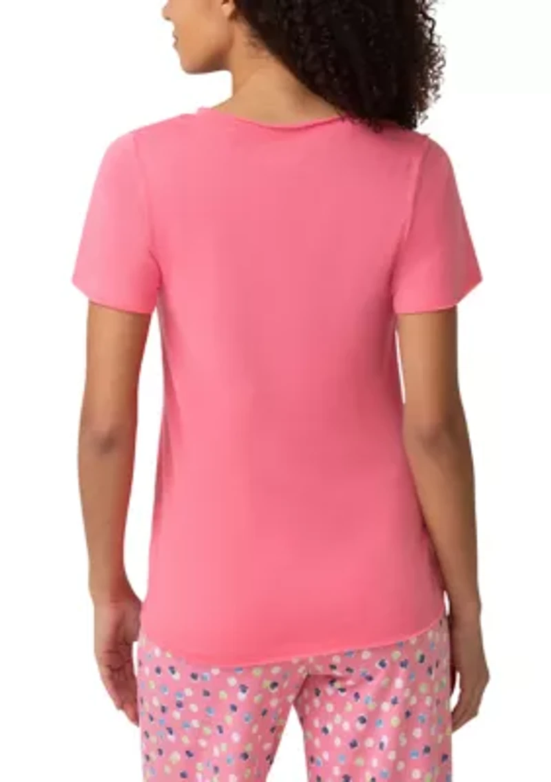 Women's Short Sleeve Scoop Neck Pajama Top