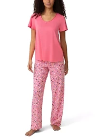 Women's Short Sleeve Scoop Neck Pajama Top