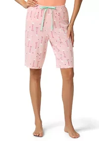 Flirty Flamingos Pajama Bermuda Shorts