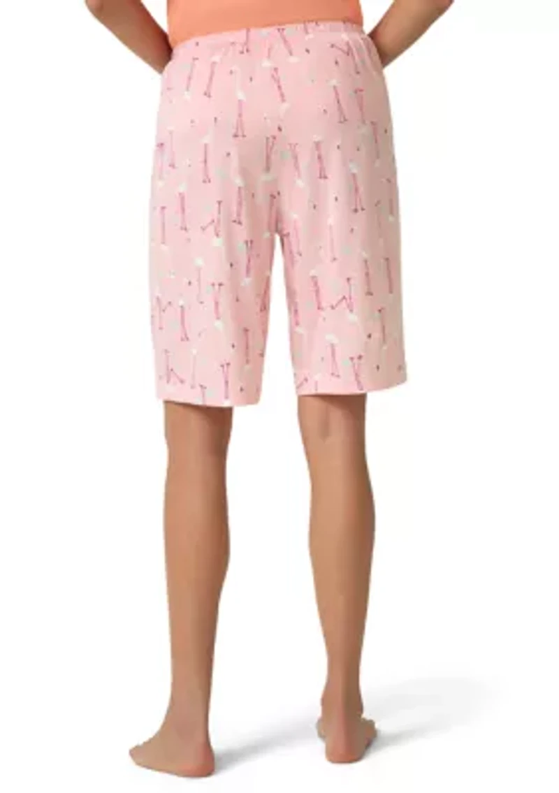 Flirty Flamingos Pajama Bermuda Shorts
