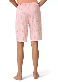 Flirty Flamingos Pajama Bermuda Shorts