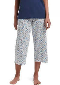 Women's Sleepwell Printed Knit Capri Pajama Pants Made with Temperature Regulating Technology