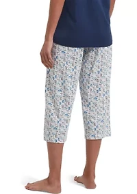 Women's Sleepwell Printed Knit Capri Pajama Pants Made with Temperature Regulating Technology