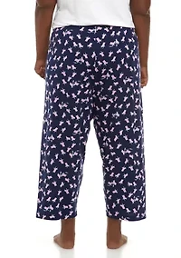 Plus Sleepwell Printed Knit Capri Pajama Pants with Temperature Regulating Technology
