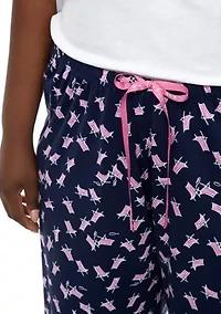 Plus Sleepwell Printed Knit Capri Pajama Pants with Temperature Regulating Technology