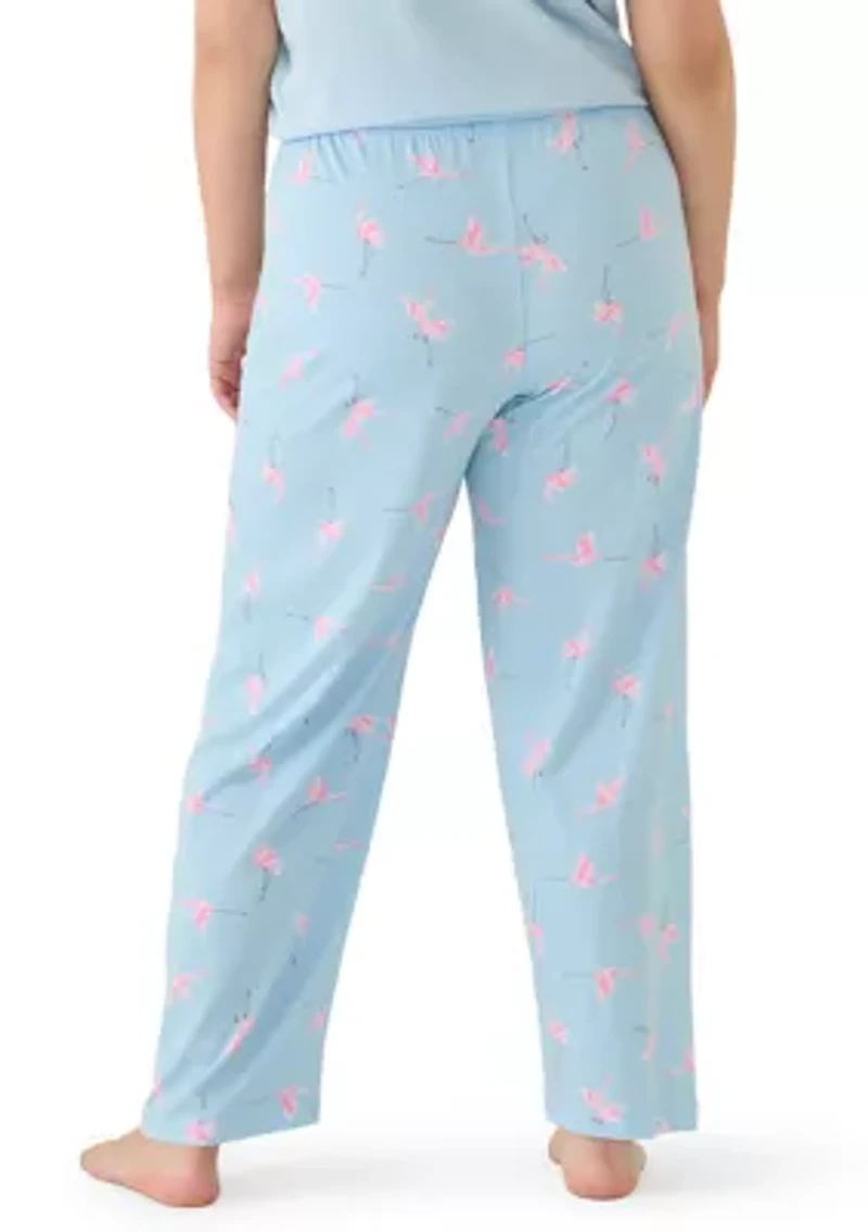 Plus Fly Flamingos Pajama Pants