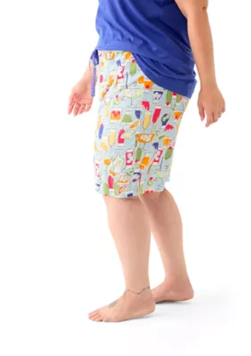 Plus Printed Bermuda Pajama Shorts