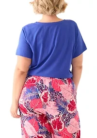 Plus Short Sleeve V-Neck T-Shirt