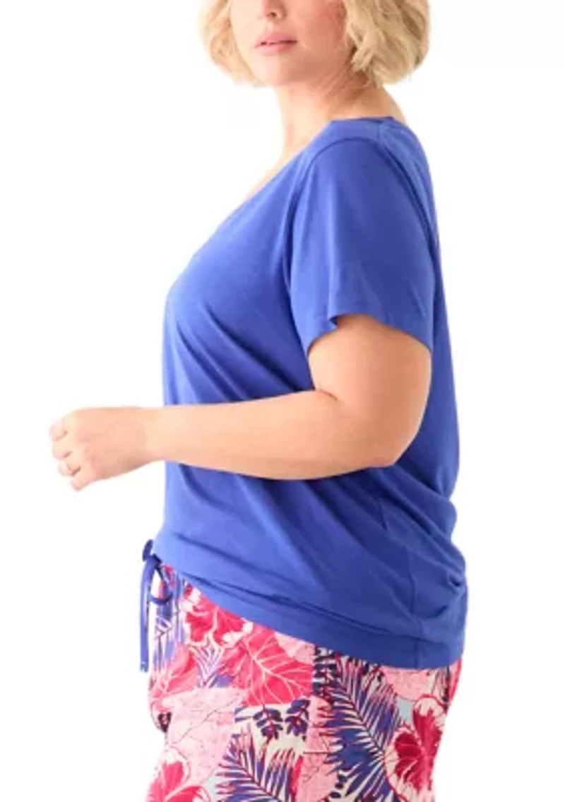 Plus Short Sleeve V-Neck T-Shirt