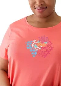 Plus Cotton Knit T-Shirt and Capri Pajama Set