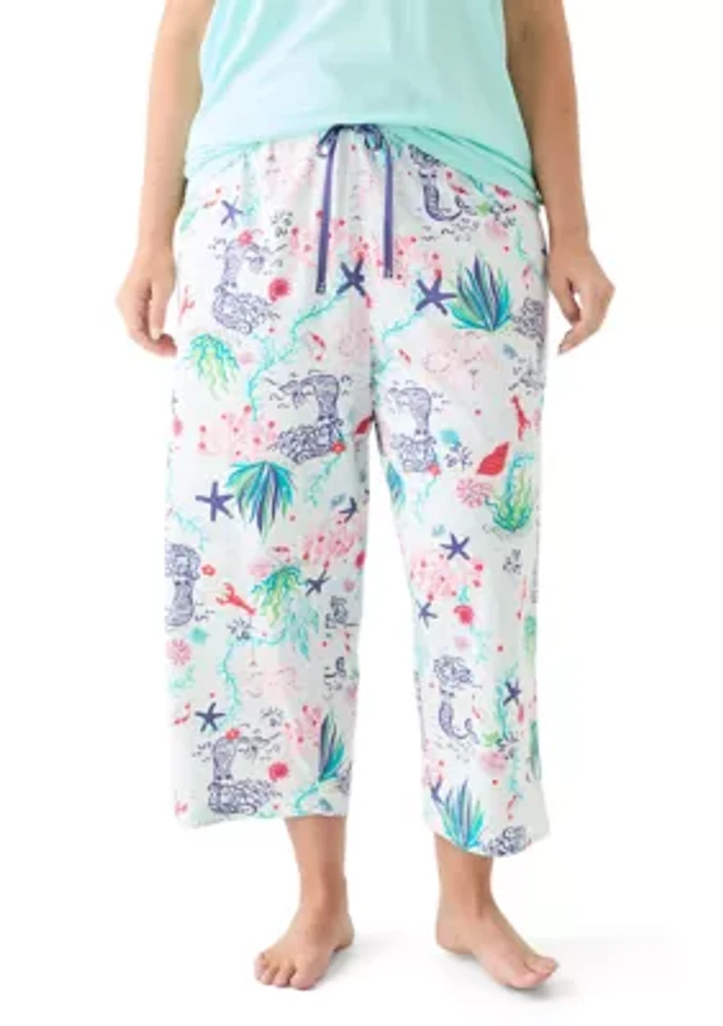 Plus Underwater Wonder Capri Pajama Pants