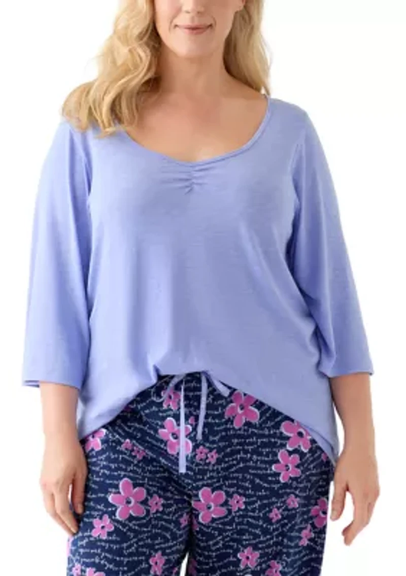 3/4 Bell Sleeve Pajama Top