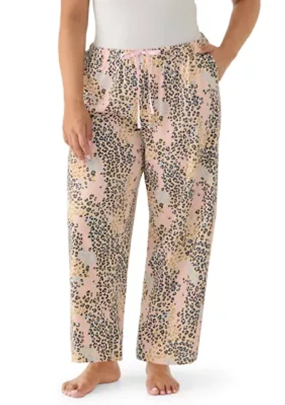 Plus Lazy Leopard Pajama Pants