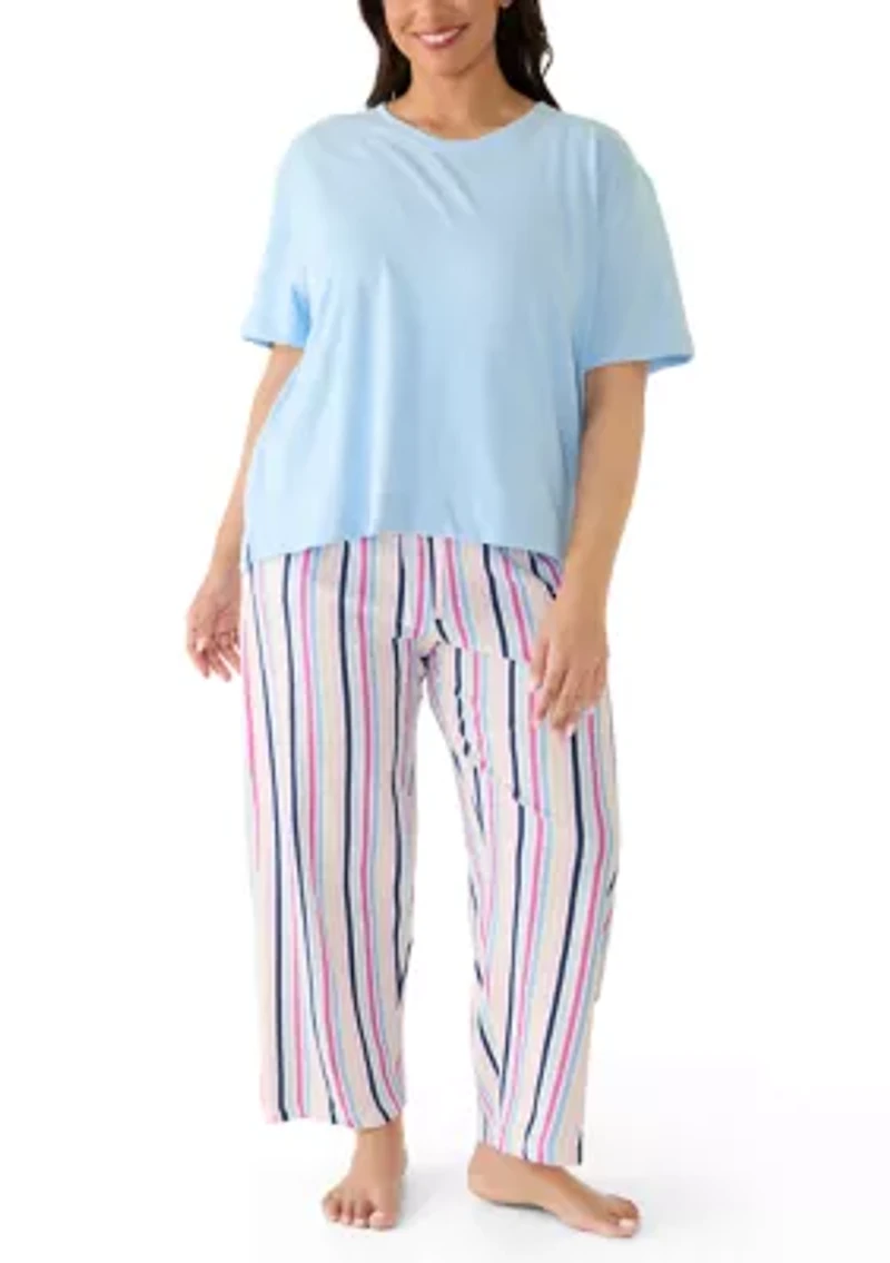 Plus Sweetest Striped Pajama Pants