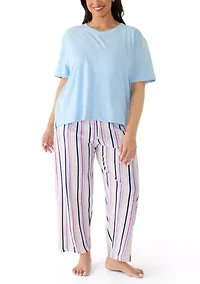 Plus Sweetest Striped Pajama Pants