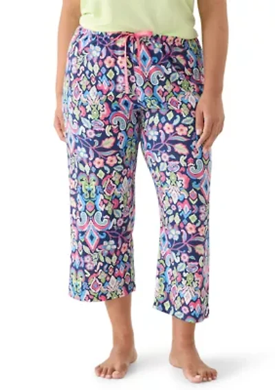 Plus Spring Arrival Ikat Capri Pajama Pants