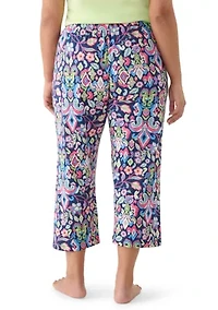 Plus Spring Arrival Ikat Capri Pajama Pants