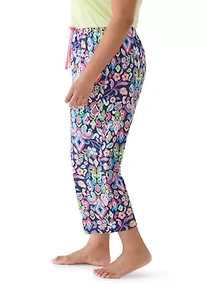 Plus Spring Arrival Ikat Capri Pajama Pants