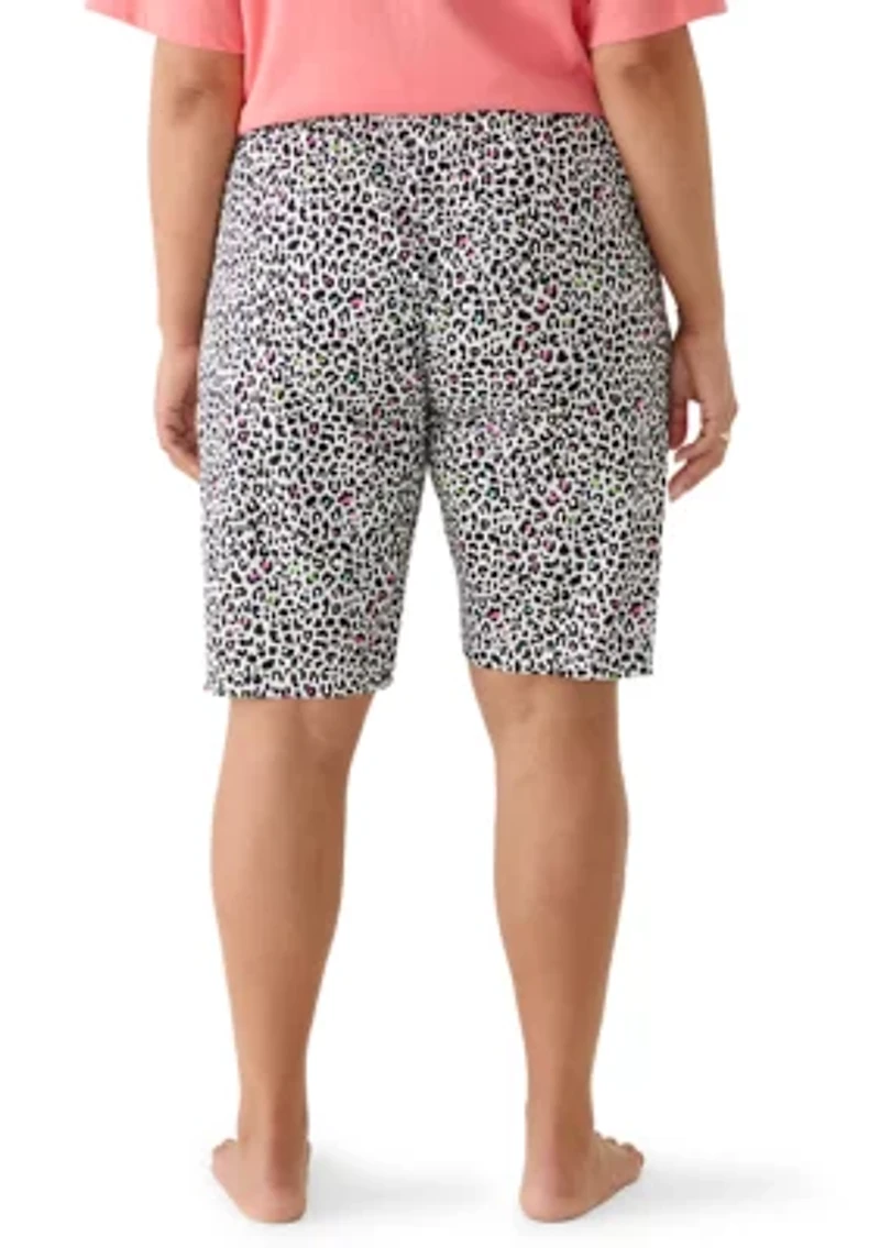 Women's Little Leopard Bermuda Pajama Shorts