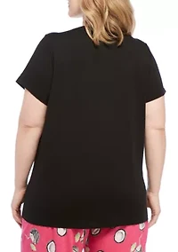 Plus Sleepwell Solid Short Sleeve V-Neck Sleep T-Shirt with Temperature Regulating Technology