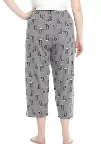Plus Sleepwell Printed Knit Capri Pajama Pants with Temperature Regulating Technology
