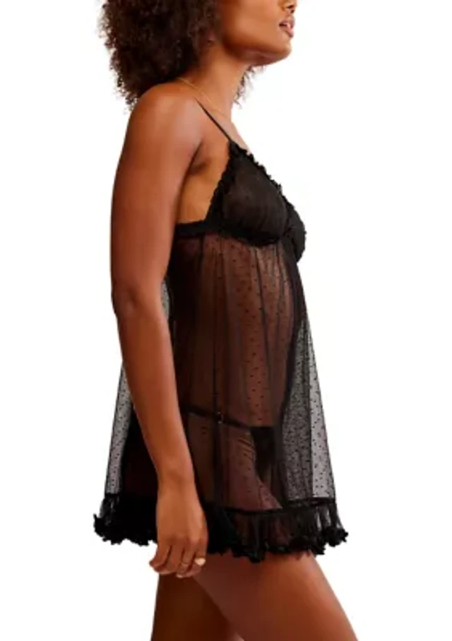 glazed satin dew drop heart slip dress VS Glazed Satin Dew Drop Heart Slip Dress