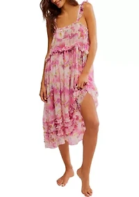 Moon Phase Printed Midi Dress
