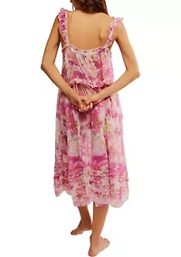 Moon Phase Printed Midi Dress