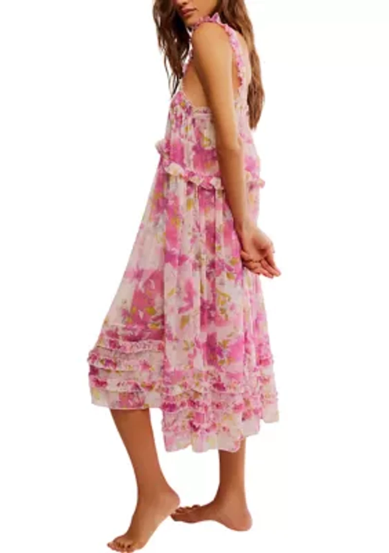 Moon Phase Printed Midi Dress