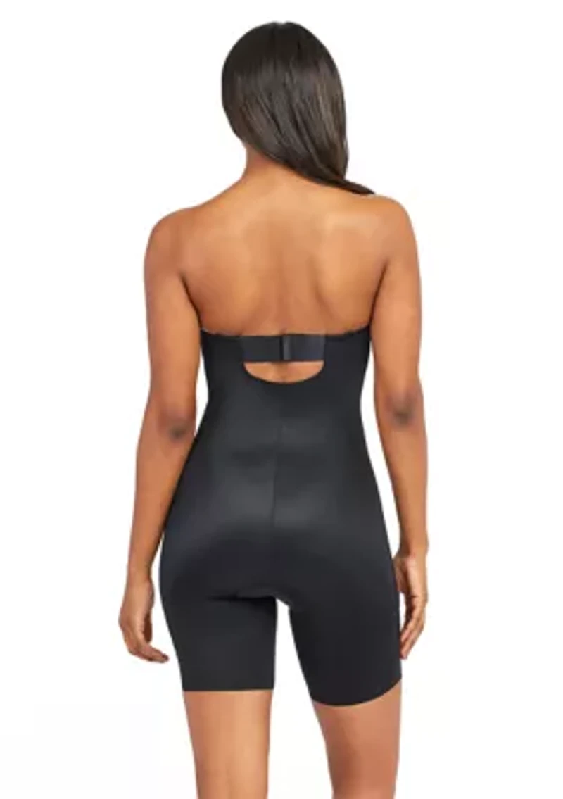 Suit Your Fancy Strapless Cupped Mid-Thigh Bodysuit