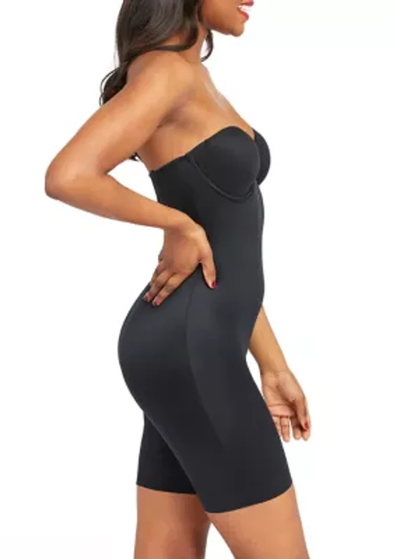Suit Your Fancy Strapless Cupped Mid-Thigh Bodysuit