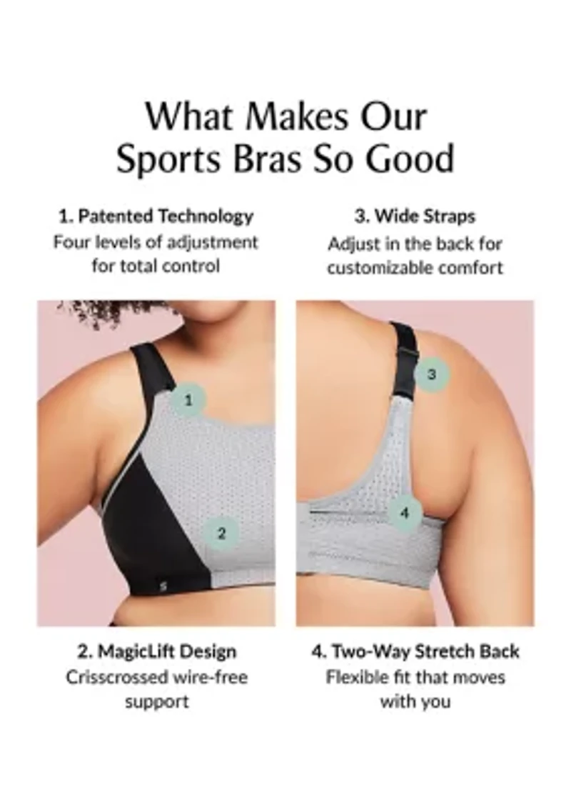 Full Figure Plus Custom Control Sports Bra Wirefree #1166