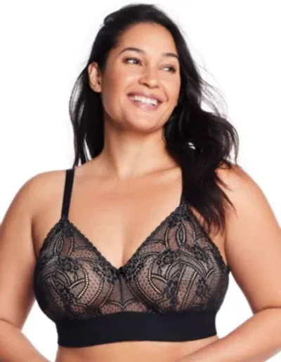 Full Figure Plus Bramour Gramercy Luxe Lace Bralette Wirefree #7012