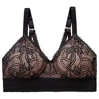 Full Figure Plus Bramour Gramercy Luxe Lace Bralette Wirefree #7012