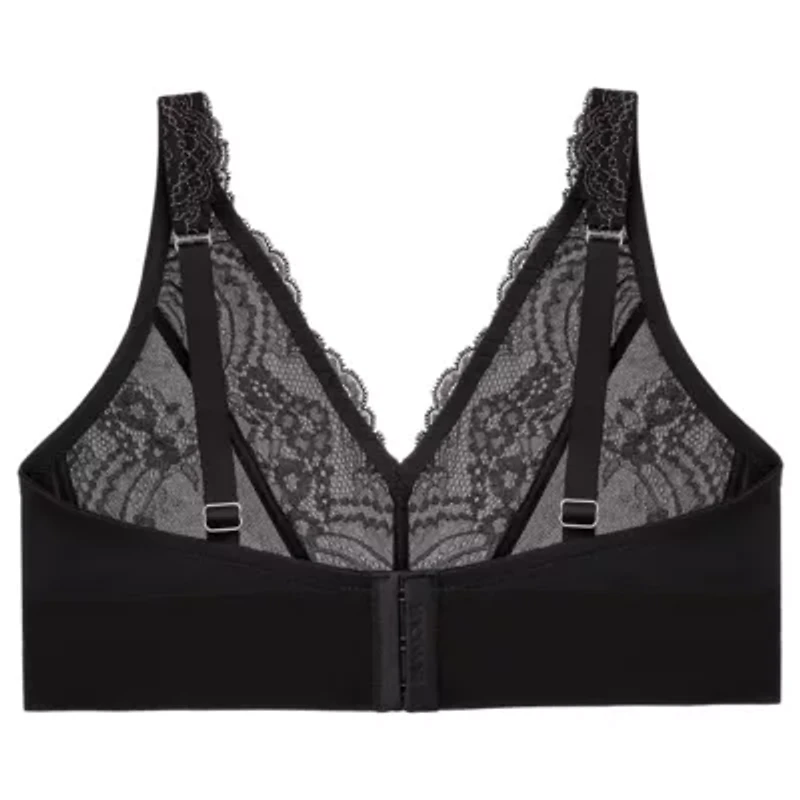 Full Figure Plus Bramour Lexington Lace Plunge Bralette Wirefree #7013