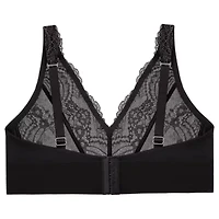Full Figure Plus Bramour Lexington Lace Plunge Bralette Wirefree #7013