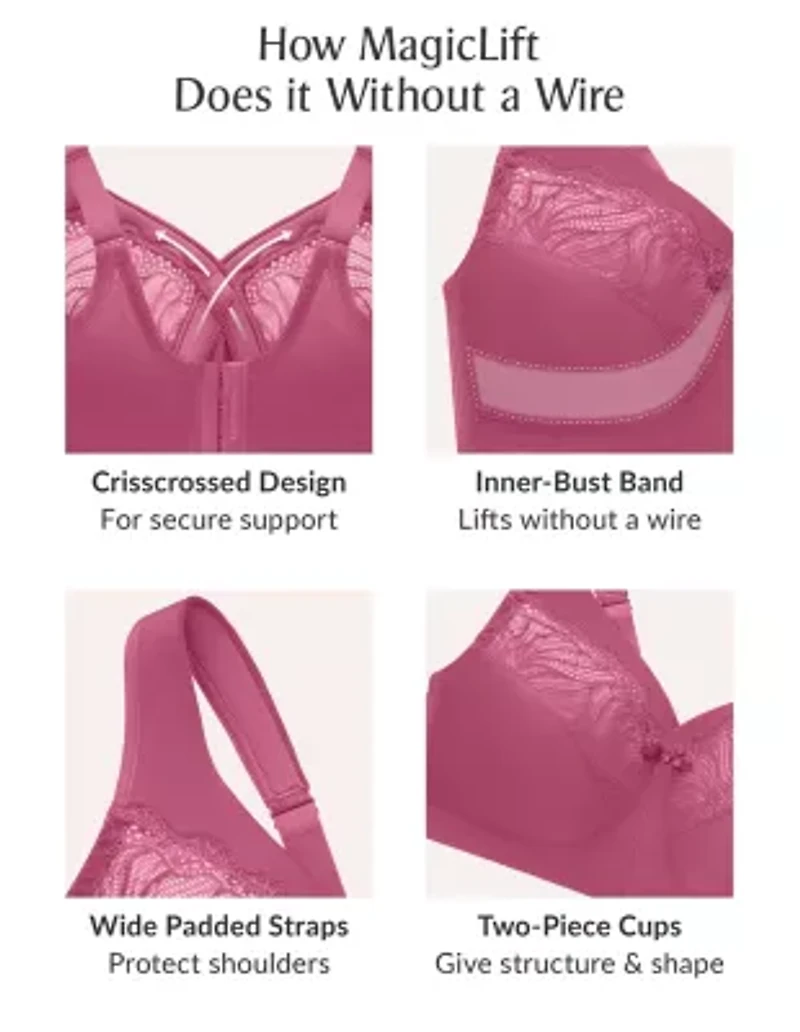 Full Figure Plus MagicLift Natural Shape Support Bra Wirefree #1010