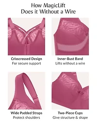 Full Figure Plus MagicLift Natural Shape Support Bra Wirefree #1010