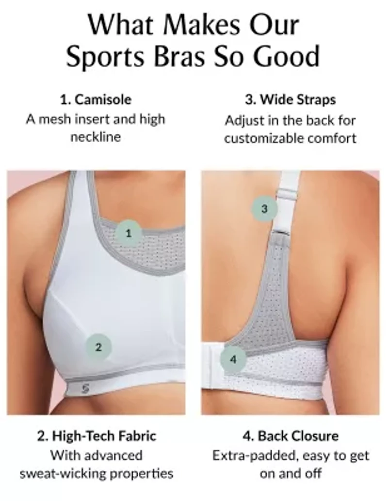 Full Figure Plus No-Bounce Camisole Elite Sports Bra Wirefree #1067