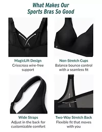 Full Figure Plus MagicLift Seamless Sports Bra Wirefree #1006