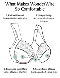 Full Figure Plus WonderWire Front-Closure Stretch Lace Bra Underwire #9245