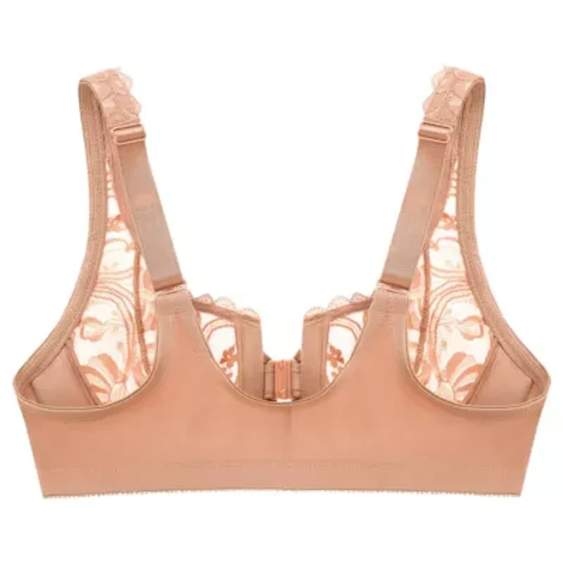 Full Figure Plus WonderWire Front-Closure Stretch Lace Bra Underwire #9245