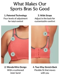 Full Figure Plus Custom Control WonderWire Sports Bra Underwire #9167