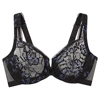 Full Figure Plus Lacey T-Back Front-Closure WonderWire Bra Underwire  #9246