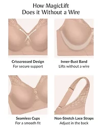 Full Figure Plus MagicLift Seamless Firm Support Bra Wirefree #1007