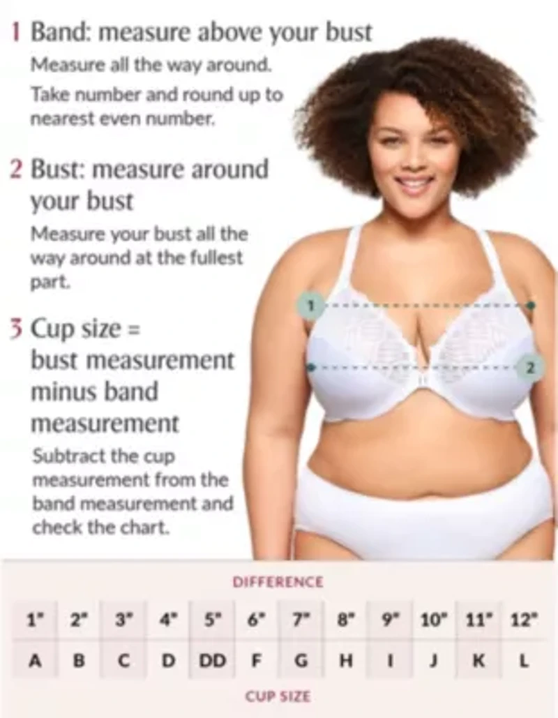 Full Figure Plus MagicLift Front-Closure Racerback Bra Wirefree #1206