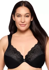 Full Figure Plus WonderWire Front-Closure Posture Lace Bra Underwire #1255