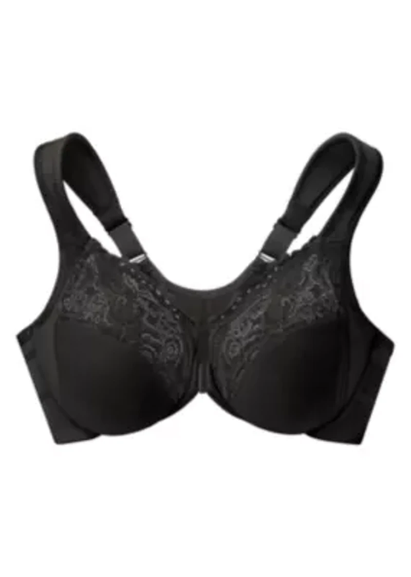 Full Figure Plus WonderWire Front-Closure Posture Lace Bra Underwire #1255