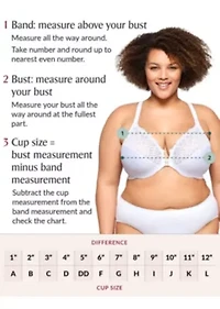 Full Figure Plus WonderWire Front-Closure Posture Lace Bra Underwire #1255