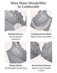 Full Figure Plus Front-Closure Cotton WonderWire Bra Underwire #1241